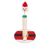 JOINPAYA Christmas Vertical Cat Scratching Post with Natural Sisal, Small Indoor Kitten Scratcher and Climbing Pole, Decorative Santa Claus Design for Cats’ Claw Maintenance and Play