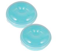 JOINPAYA Clear Bagel Keeper Storage Container 2pcs Reusable Plastic Bread Round Container with Lid Easy to Clean for Bakery Kitchens and Homes