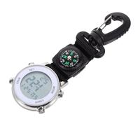 JOINPAYA Clip on Pocket Watch Digital Hanging Clock with Multifunctional Features for Travel and Hiking, Silver, 13.5X4.2Cm, Lightweight and Portable