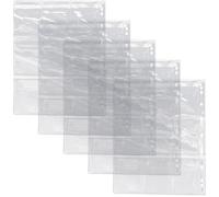 JOINPAYA Coin Collector Plastic Pages 5Pcs 9-Hole Sleeves Storage Sheets for Coin Collection Album Insert Compatible 9-Grid Holders for Collectors