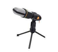 JOINPAYA Condenser Microphone with Holder Clip -666 for Skype Msn Podcast Recording, Black Multipurpose Studio Mic for PC Laptop Streaming and Karaoke