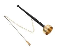 JOINPAYA Copper and Silver Buddhist Yin Qing Percussion Instrument with Wooden Handle, Handmade Retro Gong for Temple Ceremony and Meditation, Sturdy Design That Attracts Attention and Is