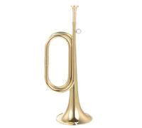 JOINPAYA Copper Bugle Trumpet for Military Orchestra with Beautiful and Natural Sounds, Lightweight and Easy to Carry Golden Cavalry Trumpet Suitable for School Band Performances