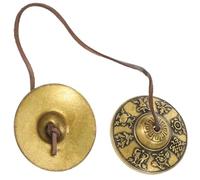 JOINPAYA Copper Cymbals Bell Unique Design with Harmonic Tones Easy to Carry Craftsmanship Golden Meditation Percussion Instrument for Yoga Practice and Road Performance