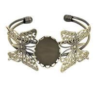 JOINPAYA Copper DIY Butterfly Bracelet Base Plate Hollow Bangle Circlet Time Base 18x25mm Jewelry Making Accessories for Women’s Wrap Bracelets