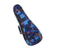 JOINPAYA Cotton Padded Ukulele Backpack Floral Plaid Double Shoulder Carry Bag for Men and Women Shoulder Strap Zipper Stylish Pattern Protective Storage for Musical Instruments