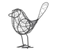 JOINPAYA Creative Black Iron Bird Figurine for Garden and Study Decor, Simple Bird Shape Sculpture with Photography Equipment Feature, for Tabletop Decoration and Outdoor Garden Ornament