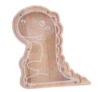 JOINPAYA Creative Dinosaur Money Bank for Unbreakable Natural Wood Coin Box with Smooth Edges Safe Animal Piggy Bank for Boys Savings and Playful Money Management Jar