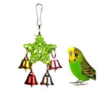 JOINPAYA Creative, Five-pointed Star Shaped Parrot Rattan for : Promotes Balance and Fun, Stylish Wind Chime Pendant Bird Swing Random Color Cage Accessories for Pet Parrots