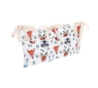 JOINPAYA Crib Organizer Hanging Storage Bag for Pacifiers Lightweight Multipurpose Nursery Cot Storage with Double Compartments for Convenient Essentials Management