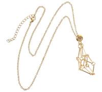 JOINPAYA Crystal Holder Pendant Necklace with Metal Net Bag, Adjustable Bamboo-style Chain, Natural Raw Stone Cage Necklace for Women’s DIY Jewelry