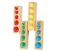 JOINPAYA Cylindrical Teaching Aids Wooden Cylinder Blocks Toys for Boys and Girls Cognition Development