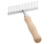JOINPAYA Dematting Brush Rake Comb with Ergonomic Wooden Handle for Horses Dogs and Livestock Tangle Remover Grooming Tool for Smooth Shiny Coats Easy to Clean and Multi-animal Use