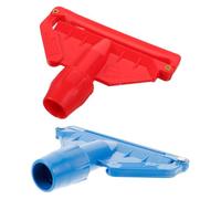JOINPAYA Detachable Mop Head Securing Clip Plastic Mop Handle Replacement Part with Clamp for Home Floor Cleaning, Kitchen and Office Use, Blue and Red