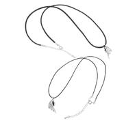 JOINPAYA Devil and Angel Couple Necklaces Set with Black Cord, Valentine’S Day Pendant Neck Decor for Men and Women, Romantic Lover Neck Accessories