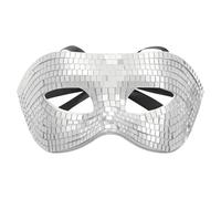 JOINPAYA Disco Ball Glitter Mirror Mask Half Face Party Silver Sequin Costume Accessory for New Year Dance DJ Stage and Prom