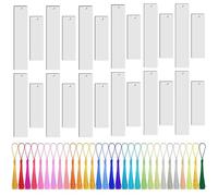 JOINPAYA DIY Page Markers Blank Bookmarks Sublimation Bookmark with Tassels Thin Enough to Lay Flat Smooth Surface Lightweight Density Board for Decorating Parties and Special Occasions