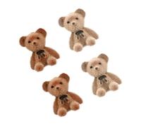 JOINPAYA Diy Supplies 4pcs Assorted Flocking Mini Bears Bowknots for Bag Decorations