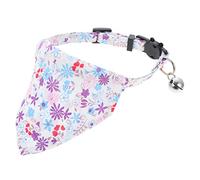 JOINPAYA Dog Bib Triangular Pet Scarf Cotton Adjustable 1cm Width 20-28cm Length Blue White Floral Pattern Comfortable Dog Cat Supply