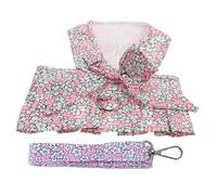 JOINPAYA Dog Dress Harness and Leash Set for Dogs Comfortable Ergonomic Rope Leash with Floral Pattern Secure Pet Walking and Training Accessory Charming Pink Xxl