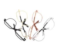 JOINPAYA Dollhouse Miniature Eyewear 4Pcs Lens Square Frame Glasses for Dolls and Photography Props