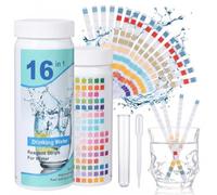 JOINPAYA Drinking Water Test Strips Water Quality Test Strips 16-in-1 for Home Tap and well Testing Fast Result Testing Kit with Dropper and Tube 100Pcs