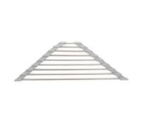JOINPAYA Drying Rack Sturdy Sink Draining Board Stainless Steel Roll-up with Tpe Edges Triangular Foldable and Space-saving Storage Rack for Kitchen Sponge and Tableware Holder