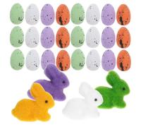 JOINPAYA Easter Bunny Egg Ornament Set Mini Rabbit Party Favors Easter Party Decor Tabletop Decoration Simulation Rabbit Ornament