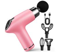 JOINPAYA Electric Percussion Muscle Massager, Abs, 12 Gears, 1500 Mah, Pink, Quiet Operation, Portable for Home, Office Sitting, Athletes
