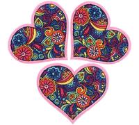 JOINPAYA Embroidered Cloth Patches Elegant Heart-Shaped Applique Patches 3pcs for Clothes Mending and Embellishing Stylish DIY Clothing Ornaments Suitable for Coats and Wallets
