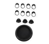 JOINPAYA Empty Drum Accessories Rubber Finger Covers, Foot Buckles and Radio Back Covers, Silica Gel, Easy Installation, Easy to Clean, Black for Practice and Performance