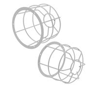 JOINPAYA Explosion Proof Light Guard Industrial Protective Cage 2pcs Wire Mesh Lamp Shade Holder White Iron for Bulbs and Lighting Fixtures School Bus and Workshop Lighting