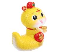JOINPAYA Feng Shui Chinese Zodiac Snake Figurine Coin Bank for Wealth Success Luck Money Box with Removable Stopper Friendly Resin Decor for Home and Office