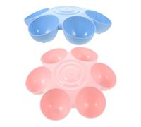 JOINPAYA Flower Shape Pet Feeding Bowl with Antislip Base Multi-pet Food and Water Dish for Cats and Dogs Stable Non-slip Feeding Pan in Pink and Blue for Managing Diverse Dietary Needs