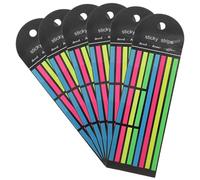 JOINPAYA Fluorescent Bookmark Tabs for Books and Notebooks, Thin Highlighter Strips with 12 Short and 4 Long Tabs, Fluorescent Page Markers for Study and Office Organization, 6-Card Set