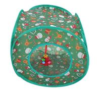 JOINPAYA Foldable Cat Tunnel for Indoor Cats Interactive Play Tube for Kittens Collapsible Hideaway with Christmas Design Portable Exploration Tunnel for Small Pets