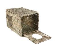 JOINPAYA Folding Rabbit Nest Bed Natural Woven Small Animal Sleeping House for Guinea Pigs Hamsters Chinchillas Nibble-friendly Cozy Hideout for Rest and Play Beige