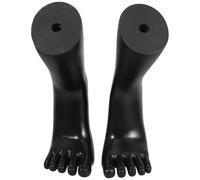 JOINPAYA Foot Mannequin Versatile Use Black 1 Pair Plastic Realistic Five Toe Model with Toe Separation for Socks and Anklets Display for Jewelry Stores and Retail Display Settings