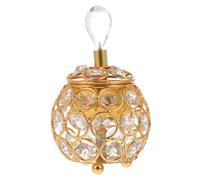 JOINPAYA Golden Iron and Crystal Censer Holder for Incense Purifying The Air with Middle East Style, Decorative Home Ornament and Relaxing Atmosphere