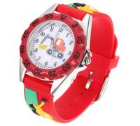 JOINPAYA Graduation Time Digital Kids Wrist Watch with Cartoon Pattern Design for Students and Kids, Portable Red Silicone and Stainless Steel Adjustable Children's Watch with Button
