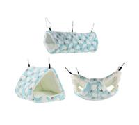 JOINPAYA Guinea Pig Hammock Set with Plush Rat Tunnel and Sugar Glider Bed, Small Animal Winter Nest for Hamster, Hedgehog, and Ferret Cage Accessories