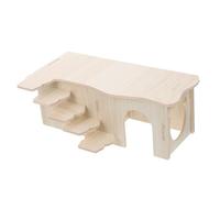 JOINPAYA Guinea Pig Hideout House Large Wooden Multi-chamber Habitat with Ramp for Small Animals Bite-resistant Hamster Cage Hideouts Secure Play and Rest Villa for Hamsters and Rodents