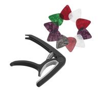 JOINPAYA Guitar Capo with Plectrums Quick Release for Acoustic Electric Guitars Compatible with Ukulele Mandolin Banjo Portable Music Accessory for Precise Tuning and Smooth Play