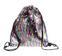 JOINPAYA Gym Drawstring Pouch Drawstring Shoulder Bag Sparkling Sequin Design Polyester Comfortable Carrying Versatile Design for Women Sports Gym Travel