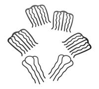 JOINPAYA Hair Fork Clips U Shape Wave Shaped with Strong Hold and Preventing Slippage 6pcs Black Metal Hair Side Combs for Women for Office and Party