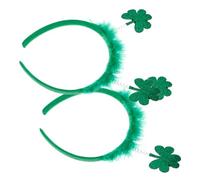 JOINPAYA Hair Hoop Headbands Comfortable and Lightweight 2pcs Saint Patrick's Day Plush Strip Material Featuring Clover Decor Festival Party Accessories for Celebration Activities