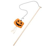 JOINPAYA Halloween Cat Teaser Wand Cute Pumpkin Design Interactive Self Play Teasing for Indoor Kittens Lightweight and Portable Cat Accessory for Chasing and Chewing Fun