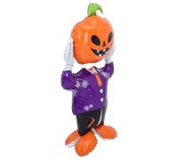 JOINPAYA Halloween Pumpkin Head Foil Balloon, 4D Standing Pumpkin Man Festival Prop, Aluminum Foil Autumn Balloon Decor for Halloween Party and Home Decoration