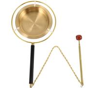 JOINPAYA Hand Call Bell Tibetan Buddhist Brass Prayer Wheel with Telescopic Handle, Lightweight and Easy to Grip Chime Instrument for Buddhism and Gift for Buddhists