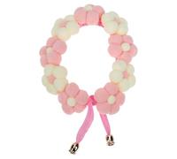JOINPAYA Hand-knitted Flower-designed Adjustable Pet Collar for Cats and Dogs with Soft Pom Pom, Medium Size, Creative Neck Chain Suitable for Outdoor Use and Photo Props